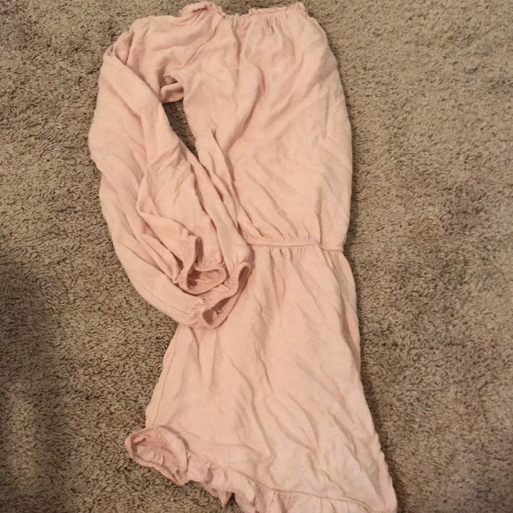 brandy melville baby pink off the shoulder romper